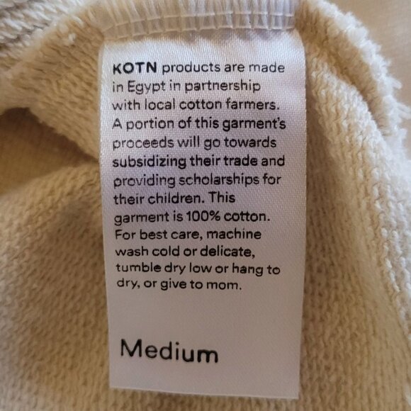 KOTN Cream Cropped Crewneck Sweatshirt Size M - Picture 7 of 9